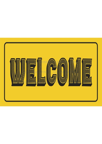 Welcome Hoşgeldiniz Kapı Tabela Pano Dekorasyon Tablo Retro Ahşap Poster