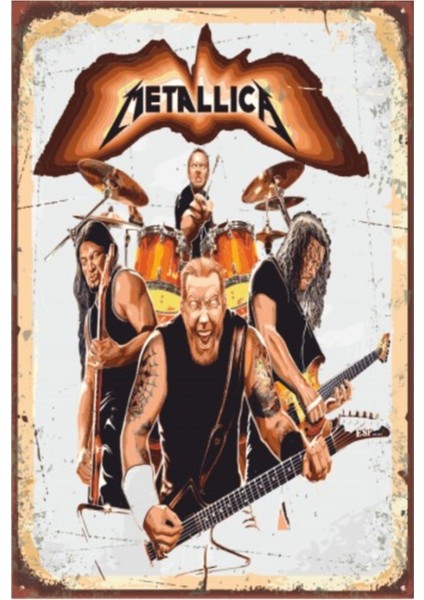 Metallica Retro Vintage Ahşap Poster