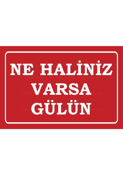 Ne Haliniz Varsa Gülün Komik Sözler Duvar Yazıları Ev Dekorasyon Tablo Retro Ahşap Poster