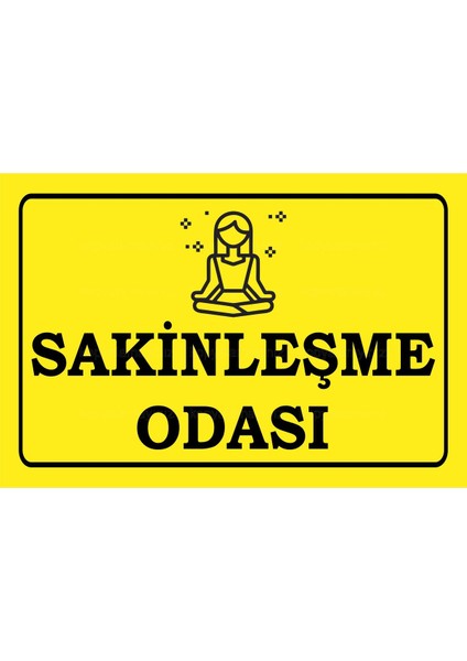 Sakinleşme Odası Uyarı Levhası Yoga Meditasyon Komik Sözler Duvar Yazıları Retro Ahşap Poster