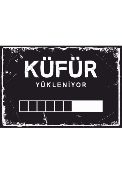 Küfür Yükleniyor Komik Sözler Retro Ahşap Poster