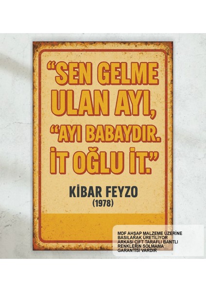 Yeşilçam Kemal Sunal Sahneler Replikler Duvar Yazıları Retro Ahşap Poster Tablo