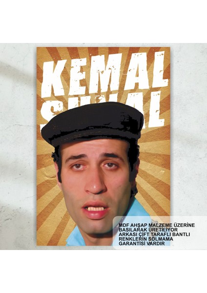 Yeşilçam Sineması Kemal Sunal Türk Sineması Ev Dekorasyon Tablo Retro Ahşap Poster