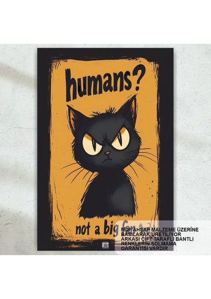 Kediler Insanlar Komik Esprili Sözler Duvar Yazıları Retro Ahşap Poster Tablo