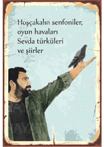 Ahmet Kaya Retro Vintage Ahşap Poster