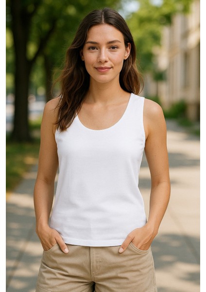 Ön beden Çift kat, Pamuk likralı süprem, Basic Kadın T-Shırt