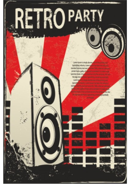 Retro Parti Retro Vintage Ahşap Poster