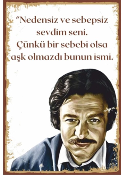 Oğuz Atay Retro Ahşap Poster