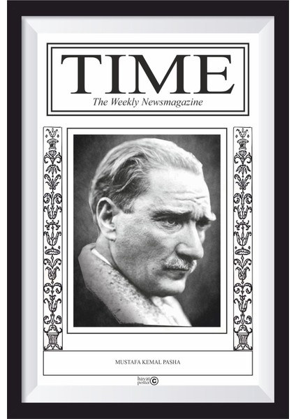 Time Dergisi Atatürk Kapağı Retro Ahşap Poster-2