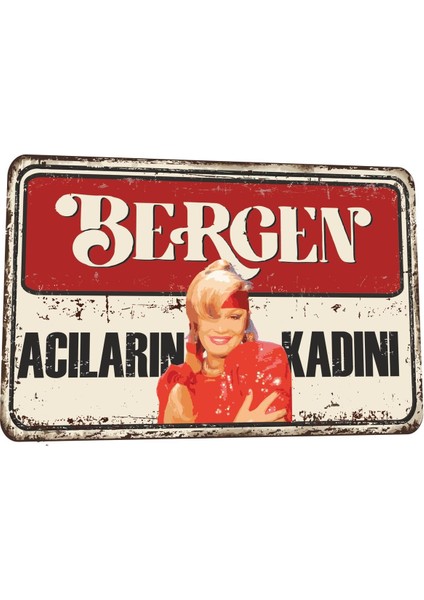 Bergen Acıların Kadını-6 Plaka Tarz Arabeskin Kraliçeleri Serisi Retro Vintage Ahşap Poster
