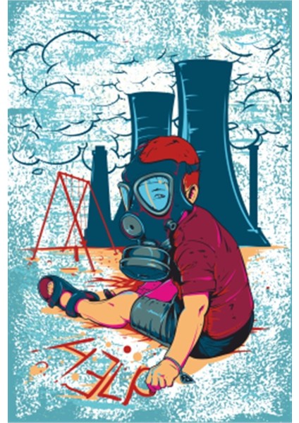 Radyasyona Karşı Yardım Retro Ahşap Poster