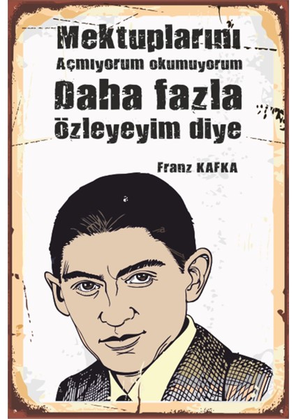 Franz Kafka Şiir Edeibıyat Retro Ahşap Poster