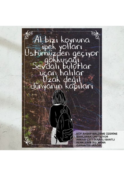 Gitmek Yeniden Yollara Düşmek Gurbet Yolculuk Sözleri Ev Dekorasyon Tablo Retro Ahşap Poster