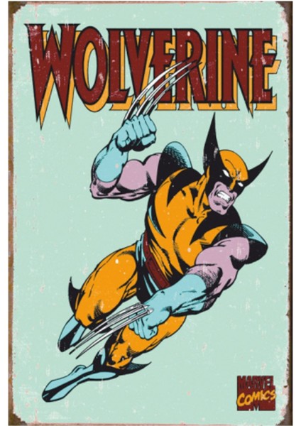 Wolverine Marvel (10 cm x 20 Cm) Mini Retro Ahşap Poster