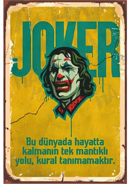 The Joker Sozleri Retro Ahşap Poster