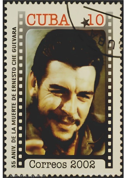 Ernesto Che Guevara Küba Hatıra Pulu Ev Dekorasyon Tablo Retro Ahşap Poster