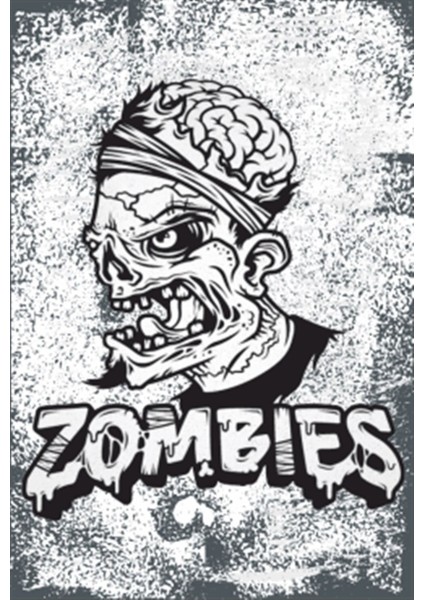 Zombiler Retro Ahşap Poster