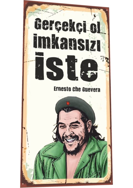 Ernesto Che Guevara Mini Retro Ahşap Poster