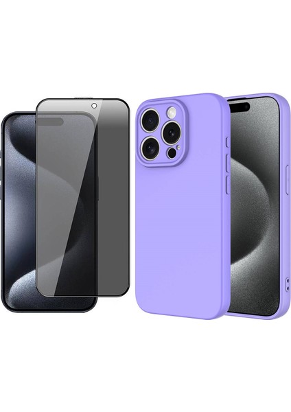 Apple iPhone 15 Pro Kılıf Zore Mara Lansman Kapak + Hayalet Cam Ekran Koruyucu