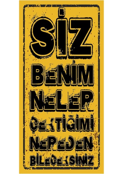 Siz Benim Neler Çektiğimi Nereden Bileceksiniz Ahmet Kaya Mini Retro Ahşap Poster