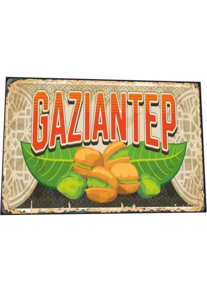 Gaziantep Şehir Posterleri Retro Ahşap Poster
