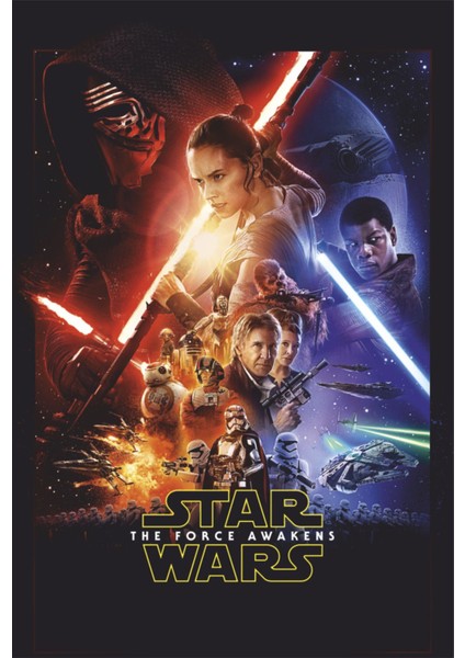 Star Wars The Force Awakens Film Afişi Sinema Retro Ahşap Poster
