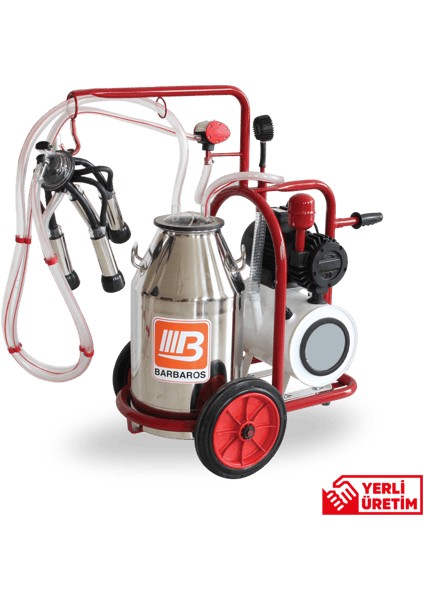 Muratti Tek Süt Sağım Krom Güğüm Yağlı 40LT Hava Depolu