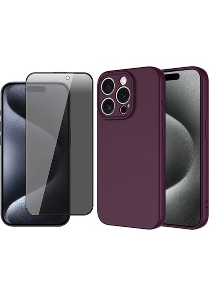 Apple iPhone 15 Pro Kılıf Zore Mara Lansman Kapak + Hayalet Cam Ekran Koruyucu