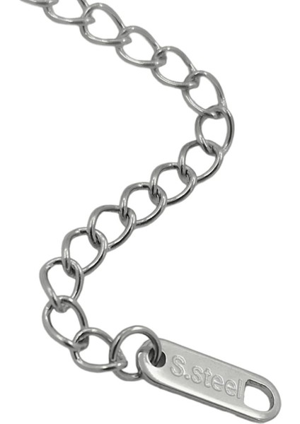 Çelik Minimal Sedefli Kalp Kolye 50737