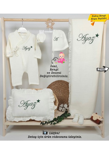 4katlı Müslin 6'li Kimono Bağcıklı %100PAMUK Hastane Çıkışı-Hediy