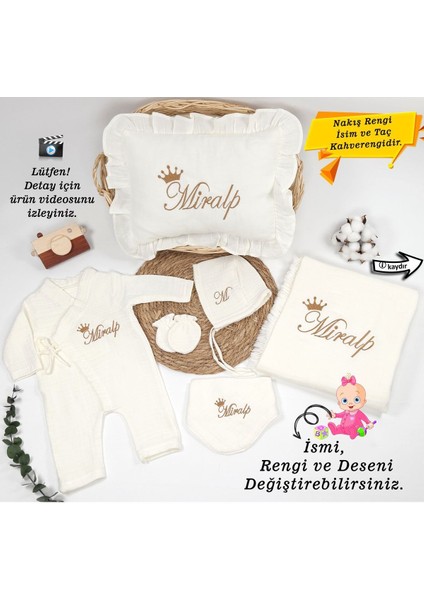4 Katlı Müslin Kumaş Bağcıklı Tulum %100 Pamuk Hastane Çıkışı Set