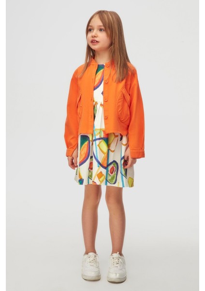 Nk Kız Çocuk Rainbow Elbise 4-8 Yaş Ekru