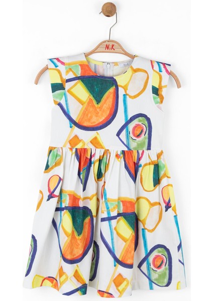 Nk Kız Çocuk Rainbow Elbise 4-8 Yaş Ekru modelleri