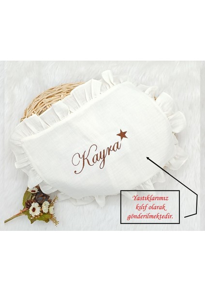 %100 Pamuk Müslin Kumaş Fırfırlı Takı Yastığı Kılıfı 35*45 (Kişiy