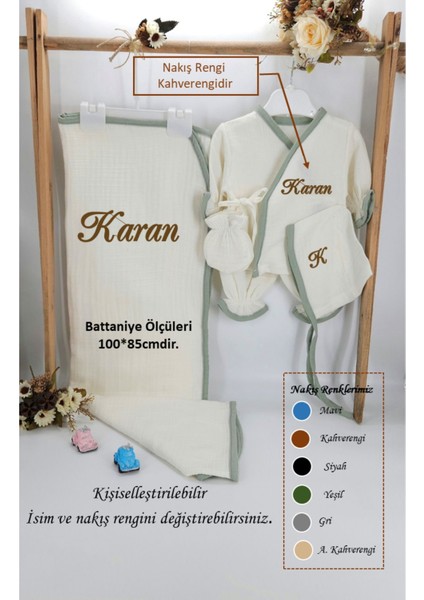 Yeni Doğan Burümcük Müslin Kumaş PAMUK 5’li Hastane Çıkış Set fiyatları