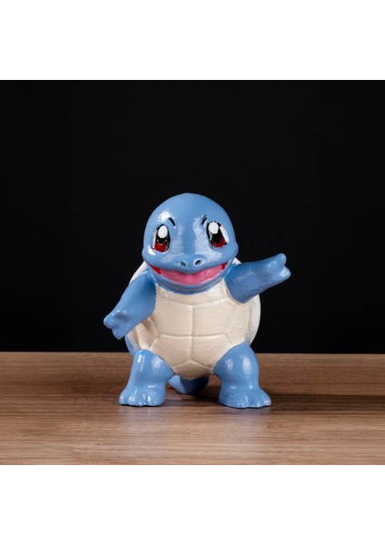 🐢 Squirtle Figürü – 10 cm 3D Baskı Pokemon Koleksiyonluk Masaüstü Dekor | Canlı Renkli El Boyama, Dayanıklı Pla Malzeme