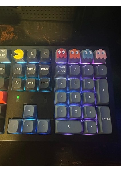 Pac-Man Klavye Tuş Seti (5’li) – Retro Ghost & Pacman Keycap | Mekanik Klavye Uyumlu