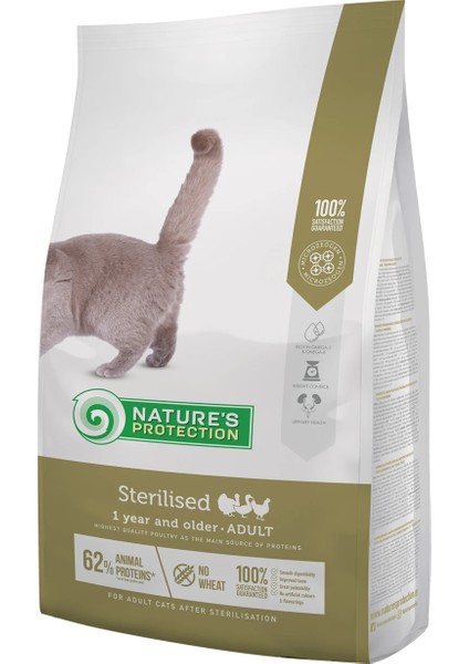 Nature's Protection Sterilised Kümes Hayvanlı Kısırlaştırılmış Yetişkin Kedi Maması 7 kg