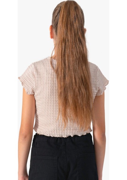 Dmb Kız Çocuk Ikili Crop 9-14 Yaş Bej modelleri