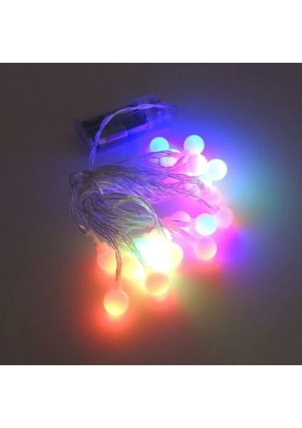 3m 20 LED Beyaz Top Rgb Işık Pilli 2 Kademeli