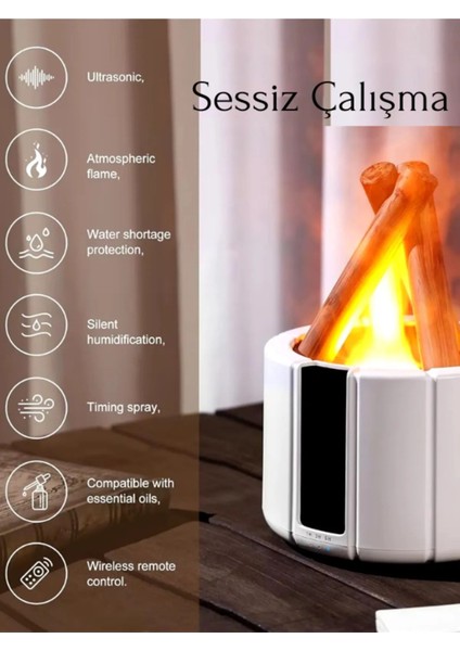Ateş Çukuru Odun Ateşi Uzaktan Kumandalı Rgb Işıklı Ultrasonik Hava Nemlendirici Type-C modelleri