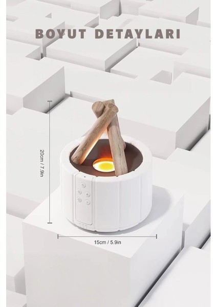 Ateş Çukuru Odun Ateşi Uzaktan Kumandalı Rgb Işıklı Ultrasonik Hava Nemlendirici Type-C indirimleri