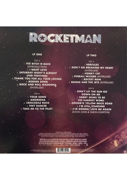 Rocketman (Music From The Motion Picture) Elton John & Taron Egerton (2 Plak)