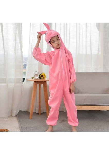 Çocuk Tavşan Kostümü Pembe Renk 4-5 Yaş 100 cm