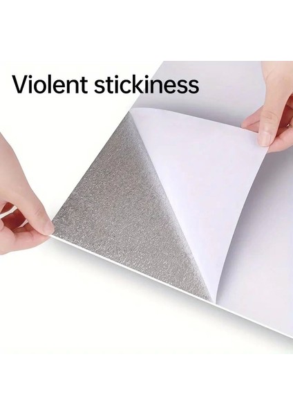Beyaz Mermer Desenli Alüminyum Plastik Du Sticker (30*30)