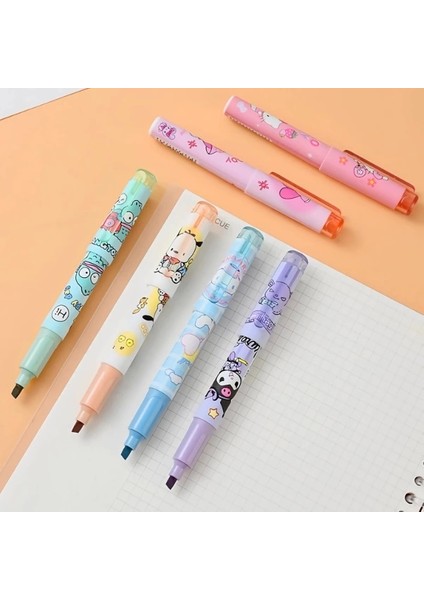 6'lı Fosforlu Kalem Seti - Hello Kitty Kuromi ve Arkadaşları