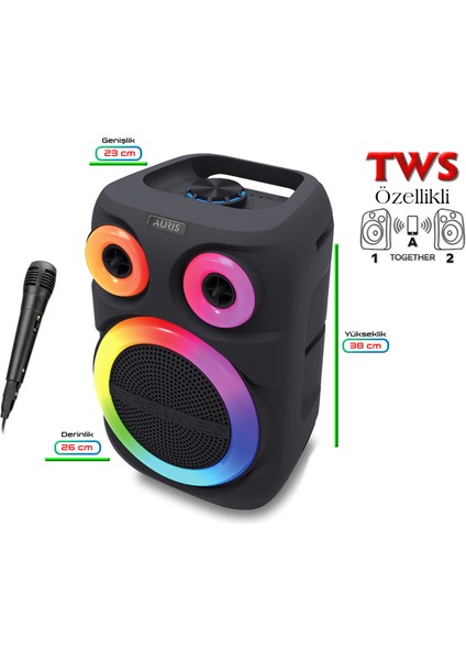 KLN200 25W 8 Inç Mikrofonlu Rgb Bluetooth Hoparlör modelleri
