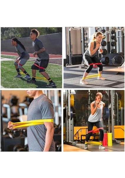 5li Egzersiz Direnç Bant Seti Pilates Crossfit Ekipmanları
