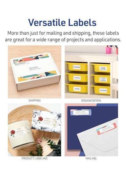 Easy Peel Adres Etiketi, Inkjet Yazıcı Için, 2'li Paket