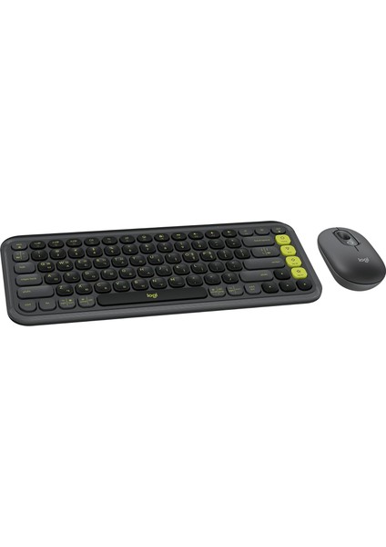 Pop Icon Combo Kablosuz Klavye ve Mouse Seti, Bluetooth, Türkçe Q Klavye, Siyah